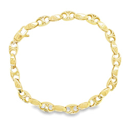 9ct Gold Rounded Marine Link Bracelet