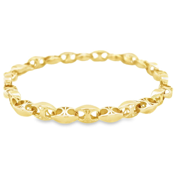 9ct Gold Rounded Marine Link Bracelet