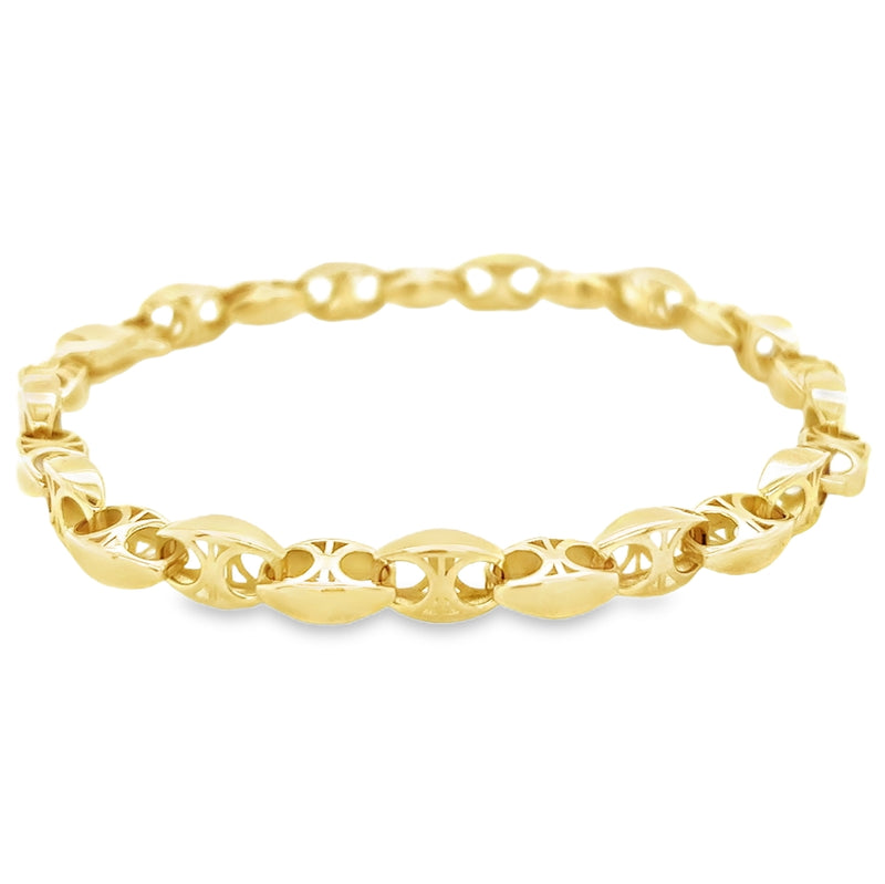 9ct Gold Rounded Marine Link Bracelet