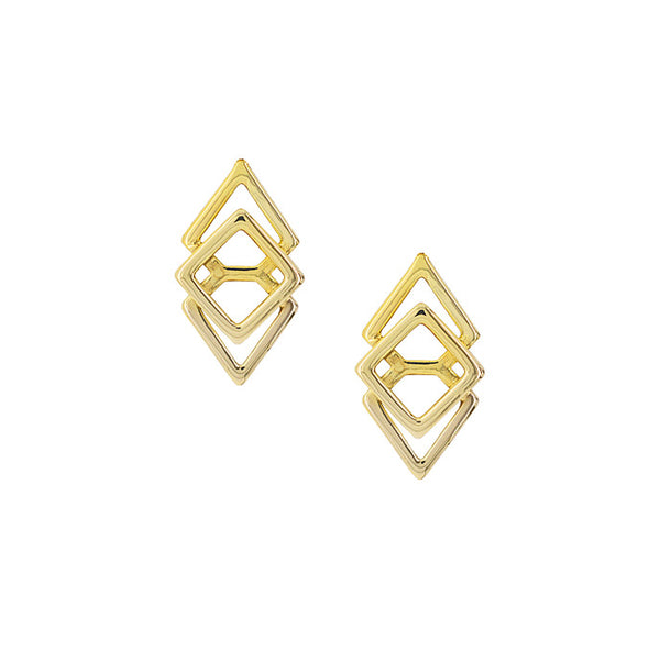 9ct Yellow Gold Squares Earrings by Amore