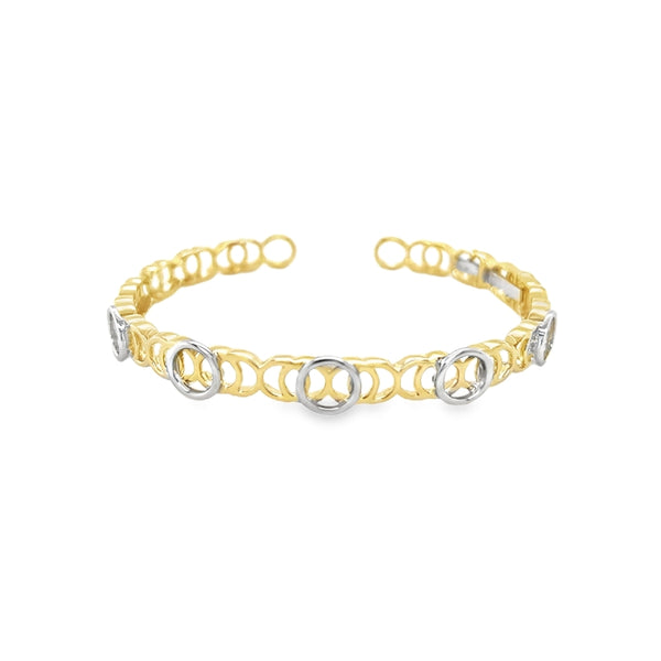 9ct Yellow & White Gold Circles Bangle