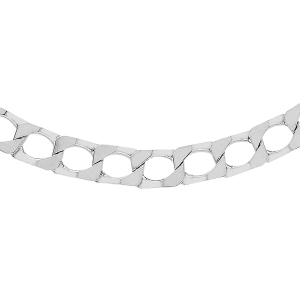 Sterling Silver Men's Square Curb Chain 20 Inch