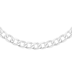 Sterling Silver Men's Flat Curb Chain 20 Inch