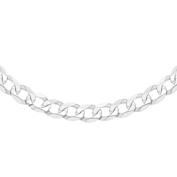 Sterling Silver Men's Flat Curb Chain 20 Inch