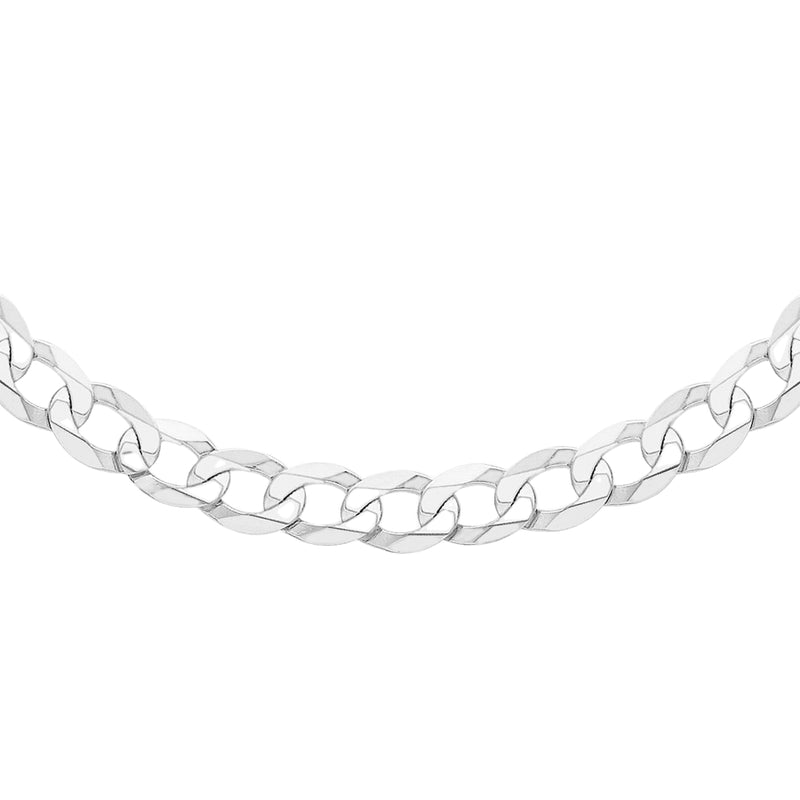 Sterling Silver Men's Flat Curb Chain 20 Inch