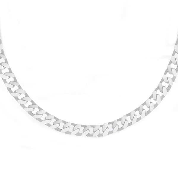 Sterling Silver Men's Flat Squared Curb Chain 20 Inch