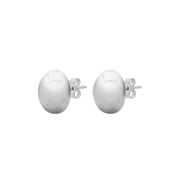 Sterling Silver Oval Ball Stud Earrings