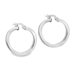 Sterling Silver 20mm Front Facing Creole Hoop Earrings