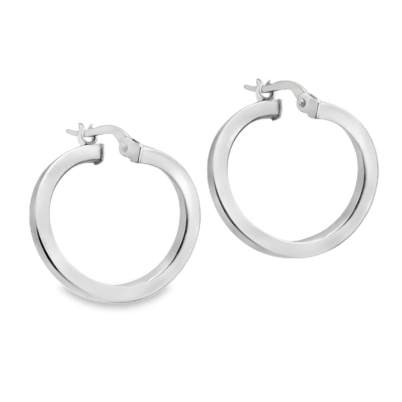 Sterling Silver 20mm Front Facing Creole Hoop Earrings