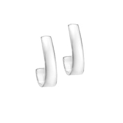 Sterling Silver J-Shaped Huggy Earrings