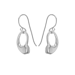 Sterling Silver Open Heart Hook Drop Earrings