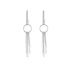 Sterling Silver Circle and Bar Drop Earrings