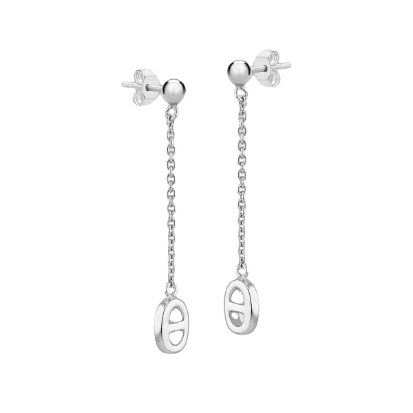 Sterling Silver Long Rambo Drop Earrings