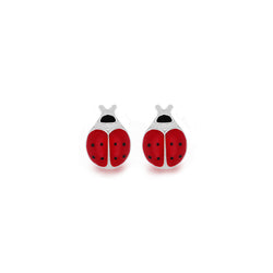 Sterling Silver Ladybug Stud Earrings