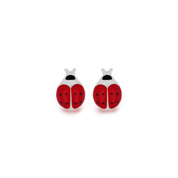 Sterling Silver Ladybug Stud Earrings