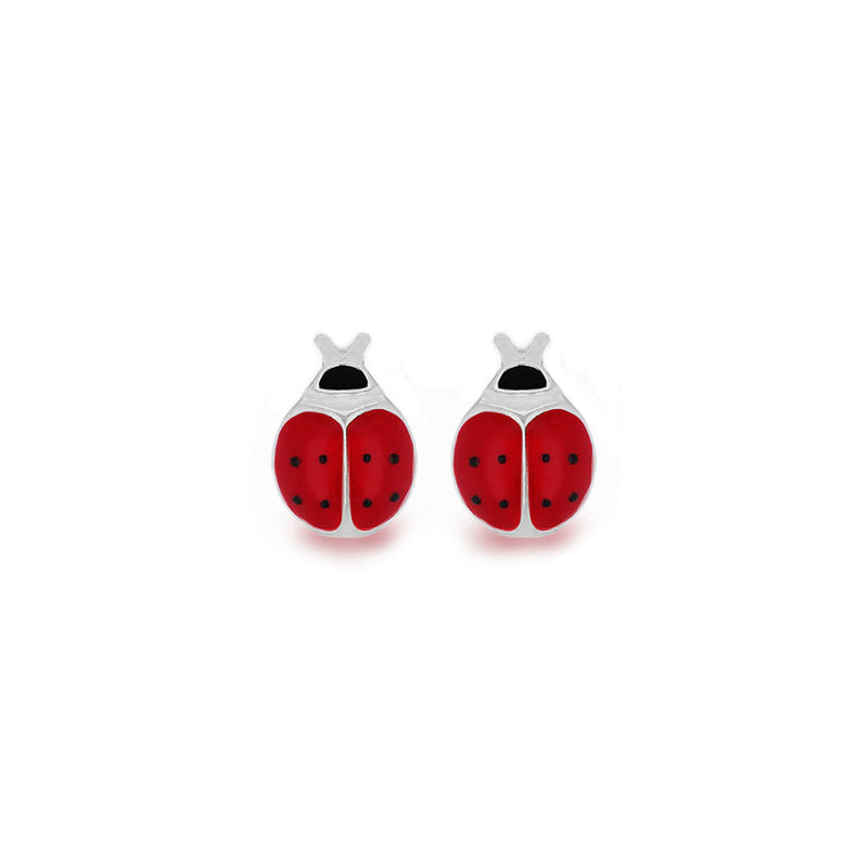 Sterling Silver Ladybug Stud Earrings