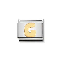 Nomination Classic Link Letter G Charm in Bonded Yellow Gold