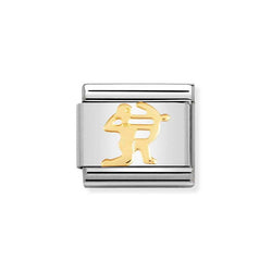 Nomination Classic Link Sagittarius Charm in Yellow Gold