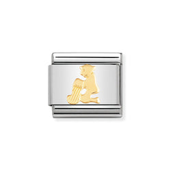 Nomination Classic Link Aquarius Charm in Yellow Gold