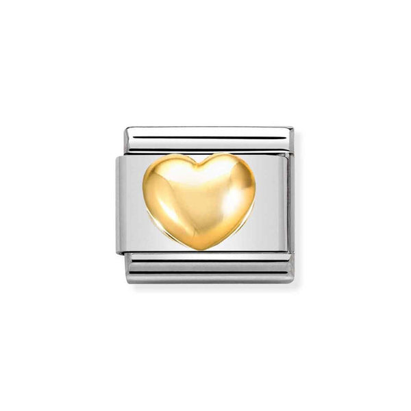 Nomination Classic Link Raised Heart Charm in Gold