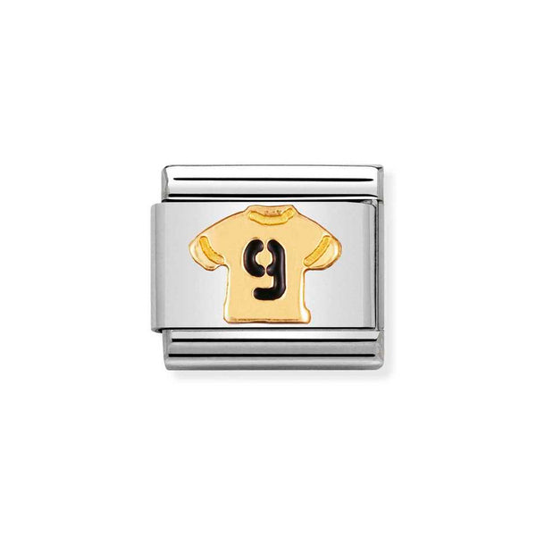 Nomination Classic Link T-Shirt No 9 Charm in Gold