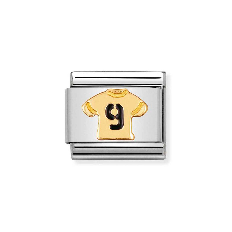 Nomination Classic Link T-Shirt No 9 Charm in Gold