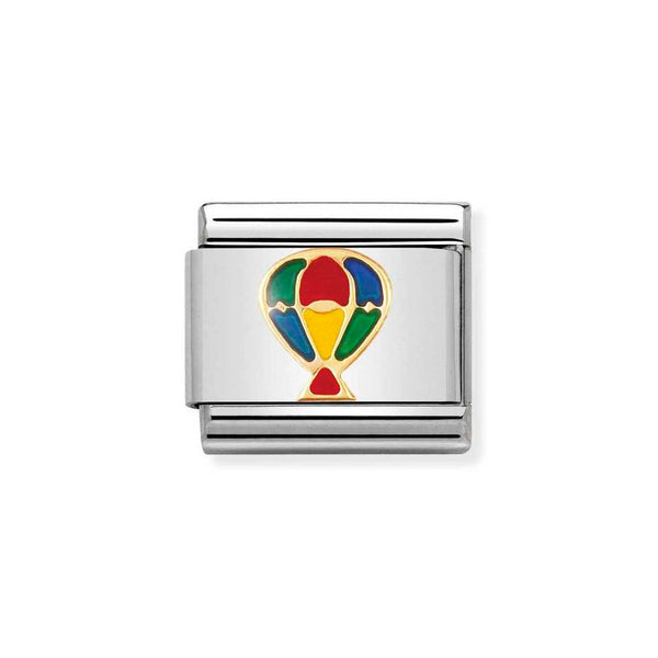 Nomination Classic Link Hot Air Balloon Charm in Gold and Enamel