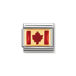 Nomination Classic Link Canada Flag Charm in Gold