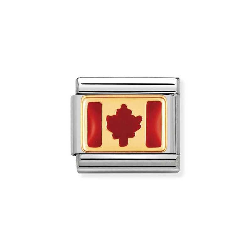 Nomination Classic Link Canada Flag Charm in Gold