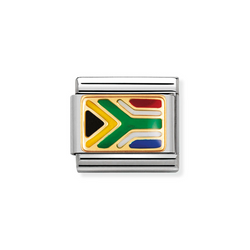 Nomination Classic Link South Africa Flag Charm in Gold