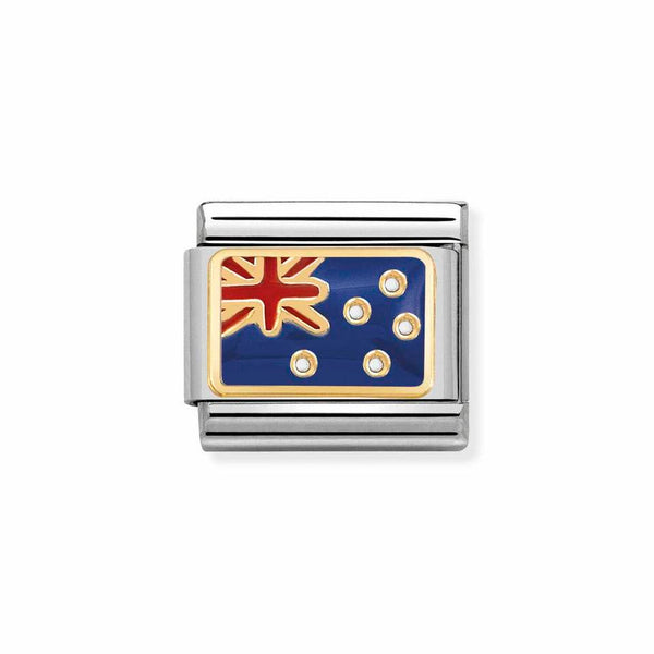 Nomination Classic Link Australia Flag Charm in Gold