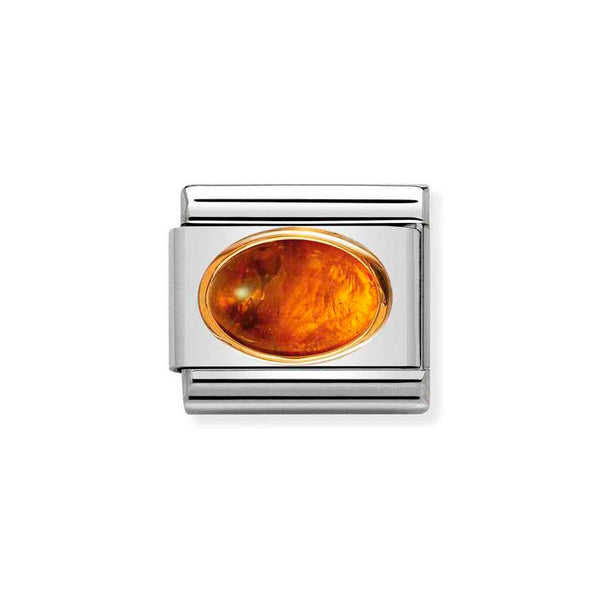 Nomination Classic Link Amber Charm in Gold