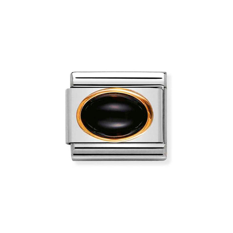 Nomination Classic Link Black Agate Charm in Gold