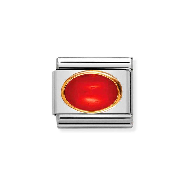 Nomination Classic Link Red Coral Charm in Gold