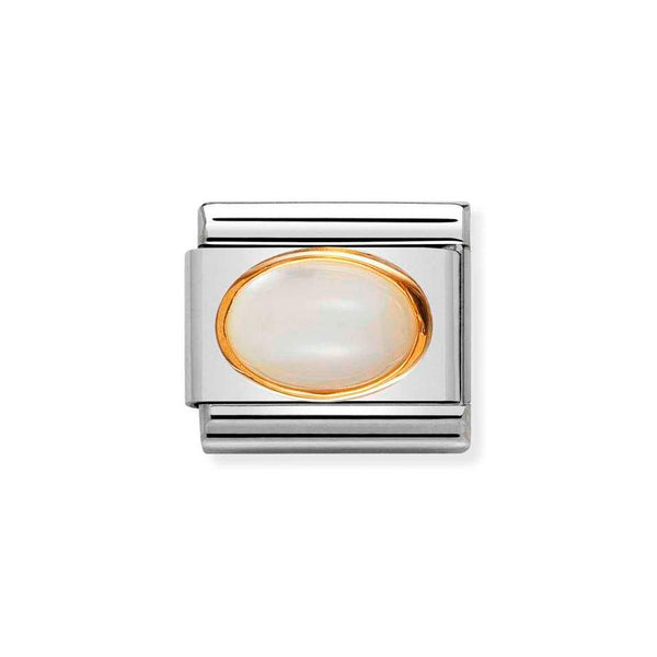 Nomination Classic Link Mother of Pearl Charm in Gold