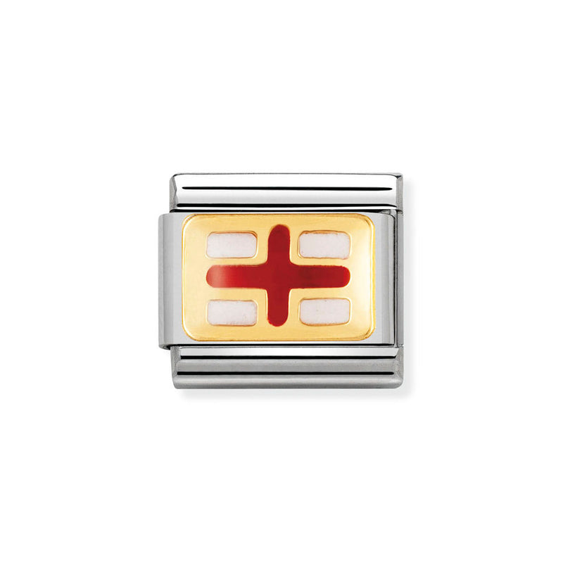 Nomination Classic Link England Flag Charm in Gold