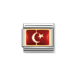 Nomination Classic Link Turkey Flag Charm in Gold