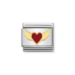 Nomination Classic Link Flying Heart Charm in Gold