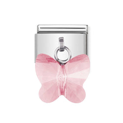 Nomination Classic Link Pink Crystal Butterfly Charm