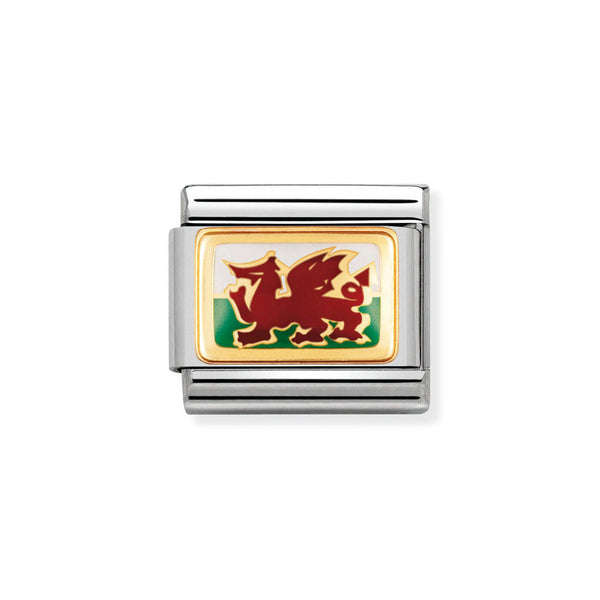 Nomination Classic Link Wales Flag Charm in Gold