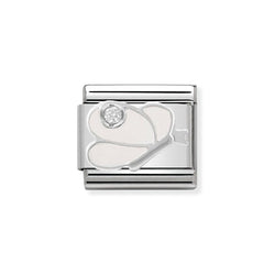 Nomination Classic Link White Butterfly with CZ Charm in Silver