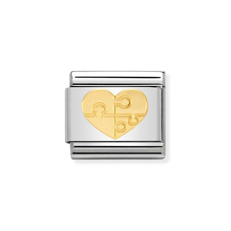 Nomination Classic Link Puzzle Heart Charm in Gold