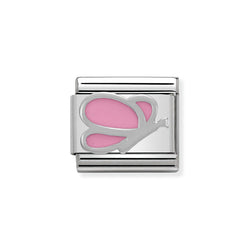 Nomination Classic Link Pink Butterfly Charm in Silver