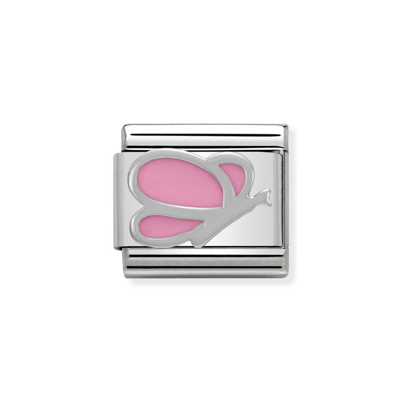 Nomination Classic Link Pink Butterfly Charm in Silver