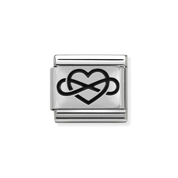 Nomination Classic Link Infinity Heart Charm in Silver