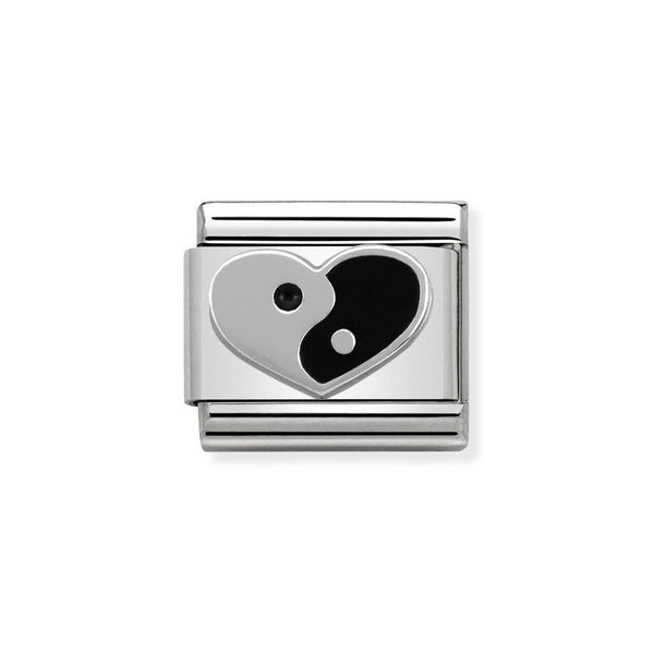 Nomination Classic Link Ying Yang Heart Charm in Silver