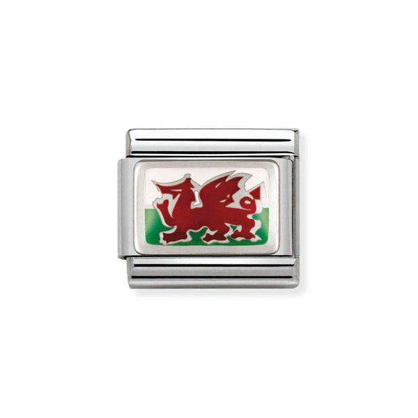 Nomination Classic Link Wales Flag Charm in Silver