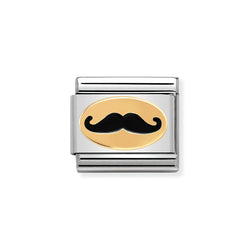 Nomination Classic Link Moustache Charm in Gold