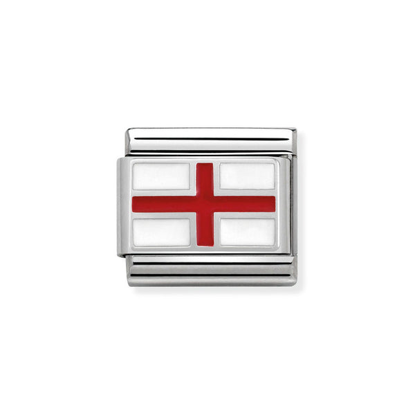 Nomination Classic Link England Flag Charm in Silver