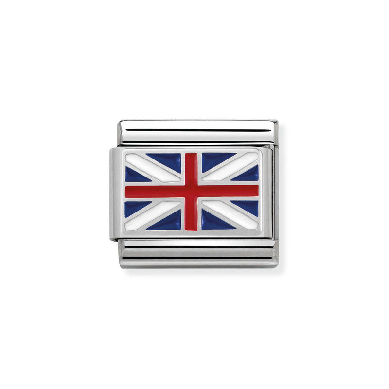 Nomination Classic Link Great Britain Flag Charm in Silver